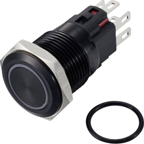 TRU COMPONENTS TC-12647436 Pulsante 250 V/AC 3 A 1x Off / (On) IP65 RGB Momentaneo Alluminio anodizzato 1 pz.
