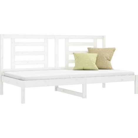 Sofá cama sin colchón madera maciza de pino blanco 90x200 cm vidaXL (1/3)