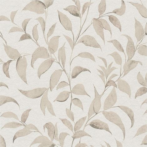 Country style wallpaper wall Profhome 389622 hot embossed non-woven wallpaper textured with floral ornaments shimmering cream cream beige grey silk grey 5,33 m2 (1/5)