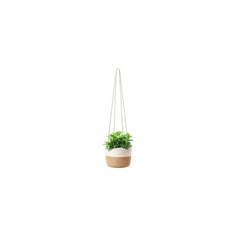 Pot de Fleurs à Suspendre en Corde de Jute, Suspendu Panier Tissé, Pots de Plantes, Jardinière Suspendue en Corde, Panier Jardinière Suspendue Pot pour Plantes, Décoration Intérieure ou Extérieure