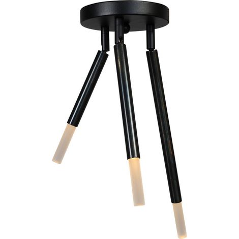 Plafonnier noir Flute avec 3 bras réglables - 5590-66-16-3-DW (1/3)