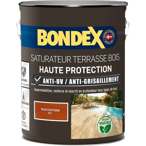 Saturateur Bois Teck 5l Protection Durable Bois Extérieur - Bondex