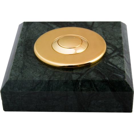Sonnette Dortmund filaire marbre vert collerette laiton