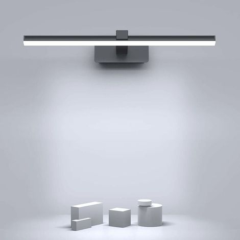 Lampe Murale Salle De Bain - 9 W - 6000 K - 720 Lm - Aluminium Et Plastique - 40 Cm - Blanc Froid - IP44 - Pour Maquillage Et Rasage (1/4)