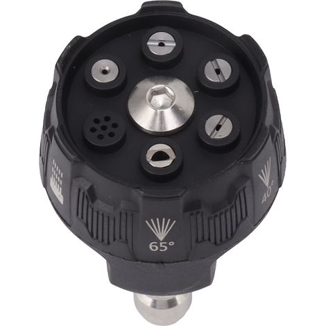 Buse de pulvérisation pour nettoyeur haute pression 6 en 1 multifonctionnelle et réglable, embout de connexion avec prise 1/4", noire (1/5)