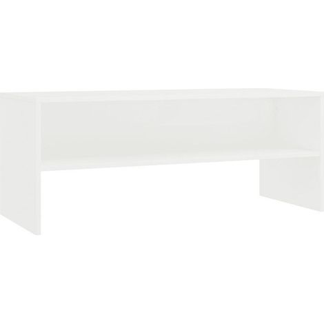 Meuble TV bois blanc Thela 100cm (1/2)