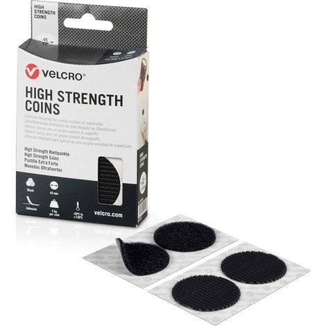VELCRO Klettband High Strength Fastener Punkt Durchmesser 45mm, schwarz, 6 Stück (1/4)