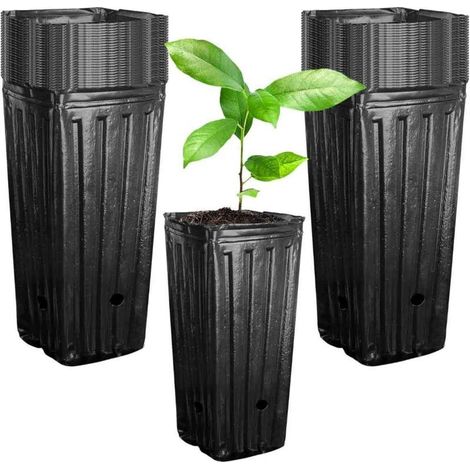 50 pièces pots de pépinière profonds, pour arbres et plantes, bac à fleurs en plastique résistant, usage jardin et balcon (1/5)