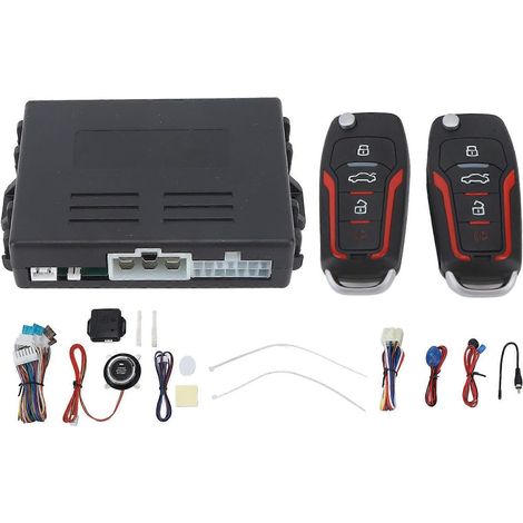 Système d'alarme antivol pour voiture, 12 V CC, avec fonction d'entrée sans clé (1/5)