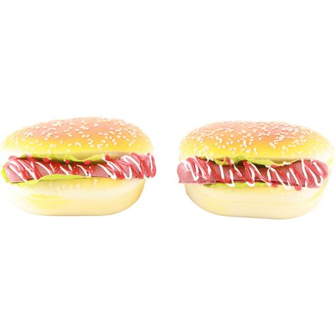 2 autocollants magnétiques pour réfrigérateur jouet Bacon Burger et Jambon Burger (1/5)