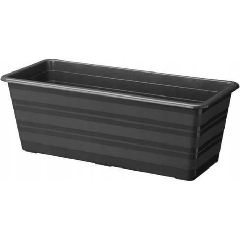 Pot de fleurs de balcon 40 cm, boîte anthracite