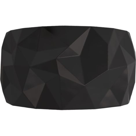 Lampada da parete Angled in ceramica nera con diffusore a geometria prismatica, tecnologia LED integrata dimmerabile e temperatura luce selezionabile (1/2)