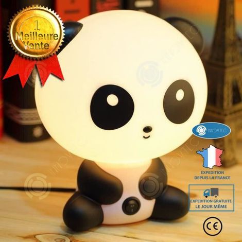 I® Veilleuse Bébé Lampe de chevet Lampe d’ambiance Lampe de réveil Lumière douce pour enfant Veilleuse Panda (1/4)