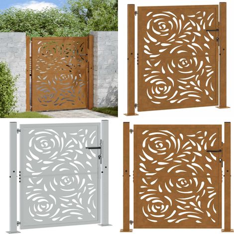 vidaXL Gartentor 105x105 cm Wetterfester Stahl Flammen-Design (1/5)