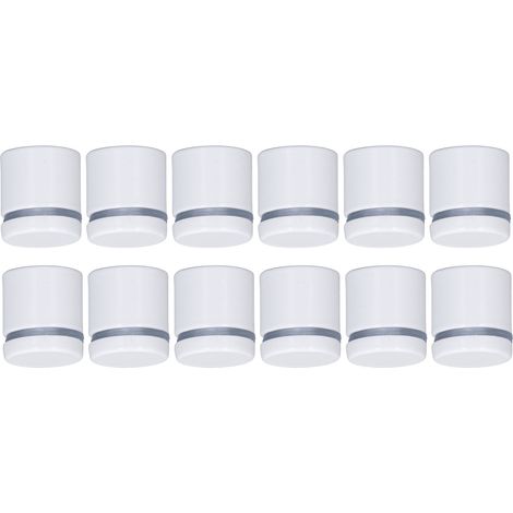 Lot de 12 supports de fixation en acier inoxydable pour verre, 2,5 x 2,5 cm (1 x 1 pouce), fixations murales blanches, clous publicitaires pour l'affichage de panneaux acryliques. (1/5)