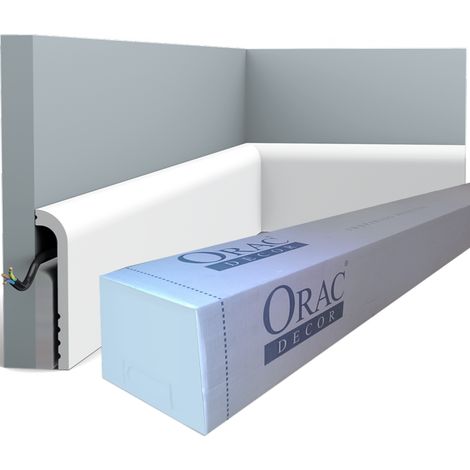 Surplinthe de rénovation SX185 - Carton Complet 44 Mètres Orac Decor - L200xH12xp2.5 cm - L200 x H12 x L2,5 cm - ORAC DECOR