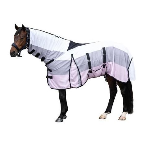 Manta anti-moscas HKM para caballo con cubrecuello resistente