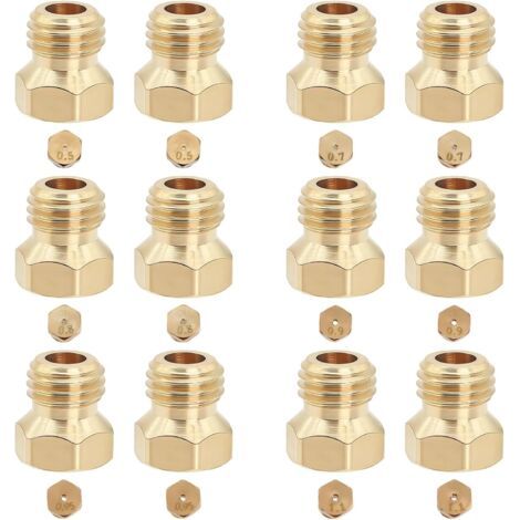 12 pcs Universal Butane Gas Nozzles, Town Gas Injector, Gas Stove Burner, Cooker, Oven, Hob, For Butane Propane, Brass Stove Accessories (0.5/0.7/0.8/0.9/0.95/1.1mm) (1/5)