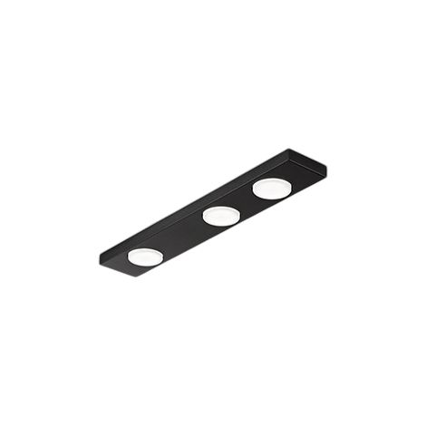 Button - Plafonnier LED 3xGX53 max 15W, Rectangulaire 60x10 cm, Métal Peint, IP20 - Perenz - Noir