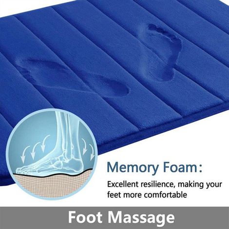 Tapis de bain Super absorbant en mousse à mémoire de forme,antidérapant,pour salle de bain,sol latéral de - Dark Blue-A and B