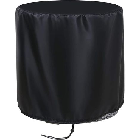 Nappe de table ronde 420D très résistante aux intempéries avec cordon pour extérieur - Noir - 58 x 53 cm (1/5)