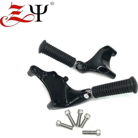 Compatible avec Harley Sportster XL883 1200 : support de pédale arrière fixe modifié (pédale passager) – Noir