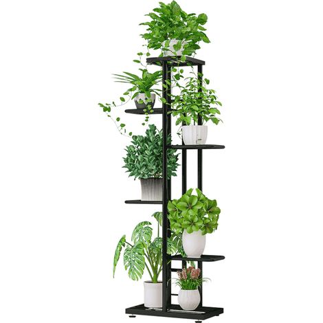 Présentoir à 6 niveaux pour Pots de fleurs, support pour plantes, échelle de rempotage, jardinière, étagère de rangement robuste pour plantes en pot (1/5)