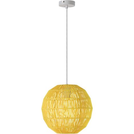 lampada a sospensione Arsena metallo tessile giallo Ø30cm H: 148 centimetri (1/5)