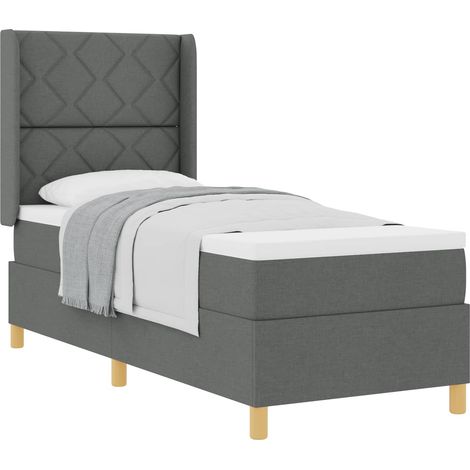 Maison Exclusive - Boxspringbett mit Kopfteil Dunkelgrau 80 x 200 (1/5)