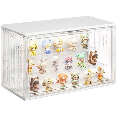 Vitrine pour Collection, Boîte de Présentation Transparent avec LED, Vitrine Acrylique avec Porte Magnétique pour Funko Pop, Figurine Pop, Maquette, Action Figurine, Blind Box 36×22×18cm (1/5)