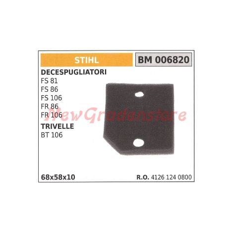 STIHL Luftfilter für Freischneider FS 81 86 106 FR 86 106 für Erdbohrer 4126-124-0800