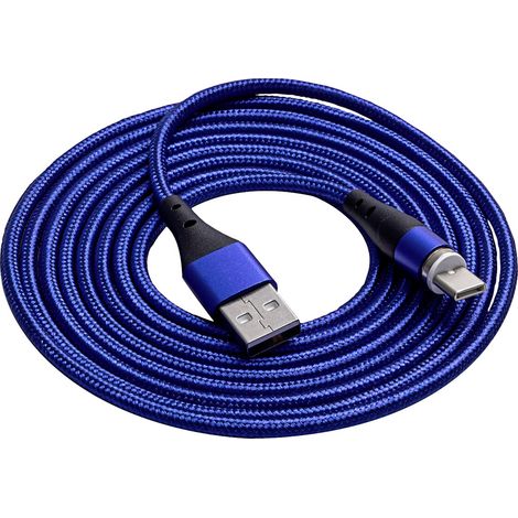 Akyga AK-USB-43 Magnetisches USB-C-Kabel, geflochtenes Kabel, 18 W, 3 A, PD, QC, 2 m (1/4)