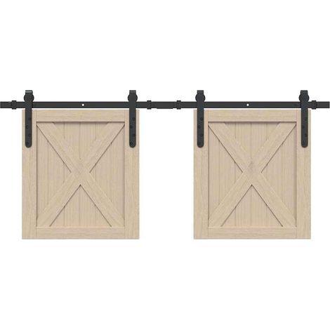 Schiebetürbeschlag Set für Schranktüren 122 cm Karbonstahl