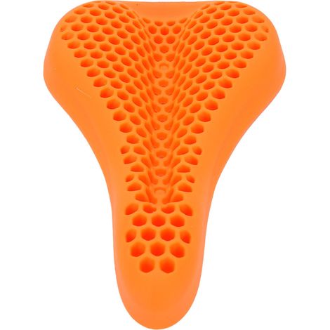 Ergonomischer, rutschfester, wasserdichter Fahrradsattelbezug aus wabenförmigem Silikon für Mountainbikes und Rennräder, orange. (1/5)