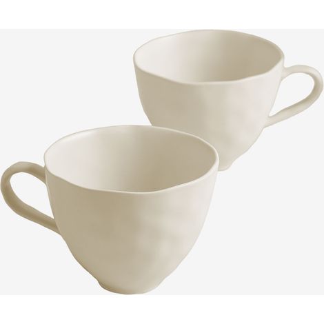 SKLUM 2er-Pack Becher 40 cl aus Steingut Belvere Gardenia Weiß                                  