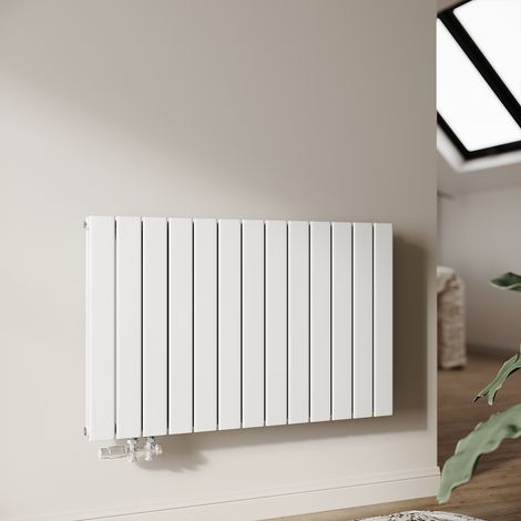 SONNI Radiateur eau chaude en acier Conception murale Vertical Radiateur chauffage central 630x1004mm Panneau Double Blanc (1153W) Horizontal