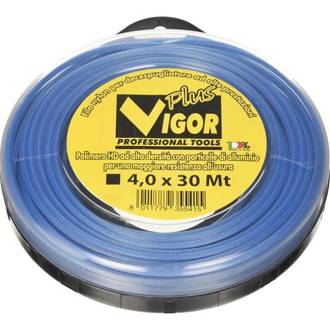 FILO DECESPUGLIATORE TAGLIAERBA VIGOR QUADRO ALLUMINIO BLU METRI 30 MM. 4