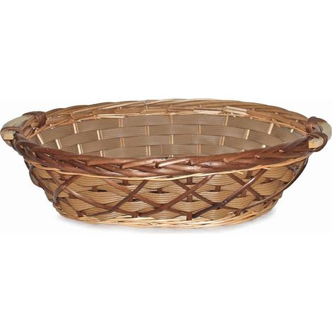 Cesto da confezionamento ovale in vimini e pvc marrone (kit da 3)