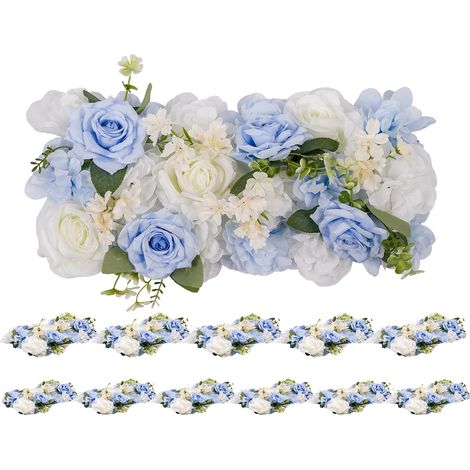 Guirlande de Fleurs Artificielles, Design Réaliste, Utilisation Polyvalente, Bleu Blanc (1/2)