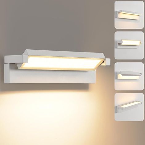 LED Applique Murale Extérieur Intérieur,36W Moderne Éclairage Mural,Luminaire Murale Imperméable IP65 3000K blanc chaud,Mur Lampe Angle de Lumière Réglable pour Terrasse Entrée Jardin,Blanc (1/5)