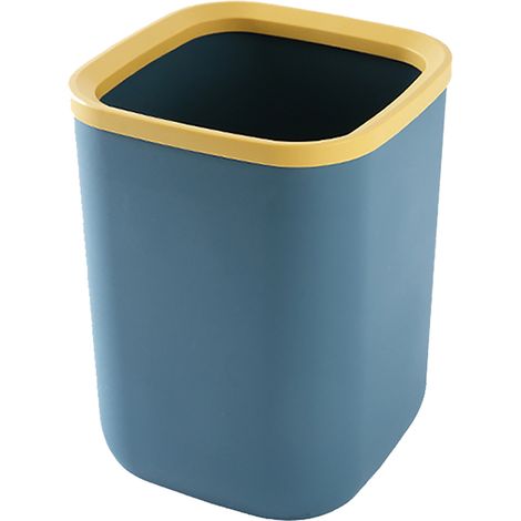 Poubelle carrée en plastique de grande capacité, avec anneau de pression, au design simple, idéale pour les toilettes et les bureaux. (1/5)