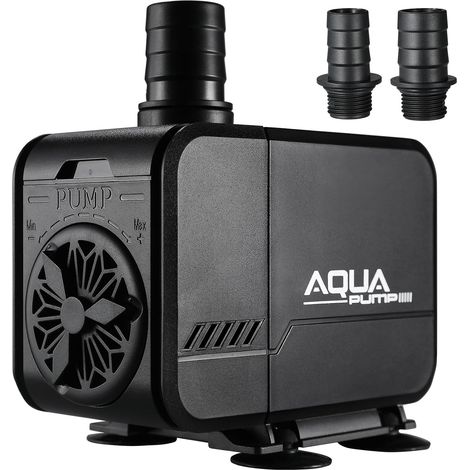 45w Pompe Eau Submersible,3000L/H Aquarium Pumpe,Débit Réglable Pompe Bassin Amphibie,Pompe Fontaine avec Filtre et 3 Buses 19mm/22mm/25mm,Hauteur Refoulement Max 3M,Pour Aquarium, Bassin,Fontaine (1/5)