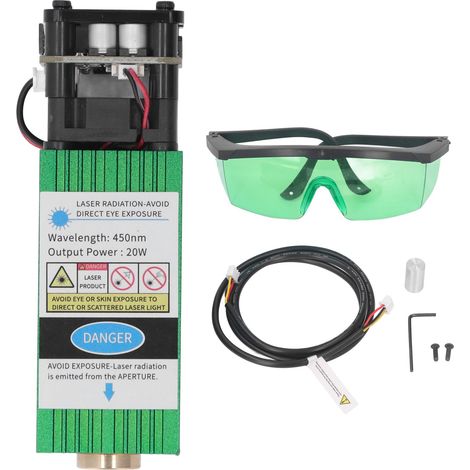 Module Laser 450nm 5W Puissance Optique Tête de Gravure Découpe Accessoire pour CNC DIY (1/5)