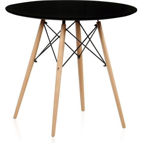 Mesa de comedor redonda Tower Negro 80cm (ancho) x 75cm (alto) (1/5)
