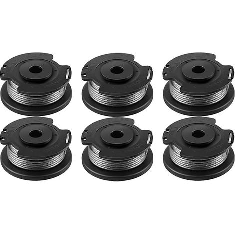 Lot de 6 bobines de fil de coupe-bordures F016800569 pour Bosch EasyGrassCut 23, 26, 18, 18-230, 18-260, 18-26 (noir)