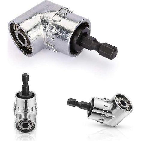 1 perceuse à angle droit, rallonge de tournevis à angle droit à 105°, accessoire de perceuse avec douille hexagonale 1/4" et porte-tournevis A (1/5)