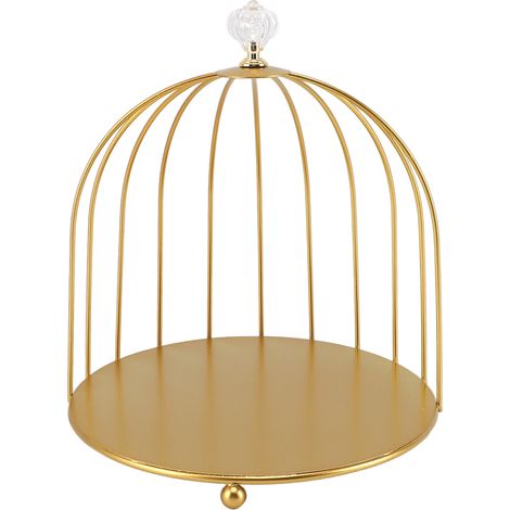 Organisateur de cosmétiques en forme de cage à oiseaux, doré, gain de place, en fer, unique et multifonctionnel, présentoir à maquillage pour salle de bain, simple couche (1/5)