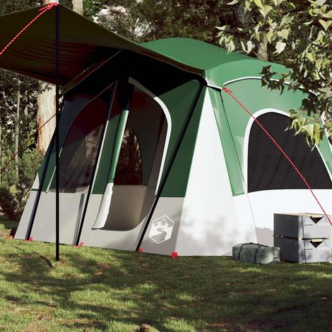 vidaXL Camping Tent Cabin 5-Person Green Waterproof (1/5)