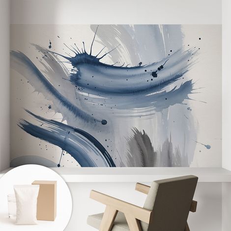 Tapete Vliestapete mit Kleber - modernes Design - Wohnungsdeko - geruchslos - langlebig Künstlerische Pinselstriche 104x70 cm (1/5)