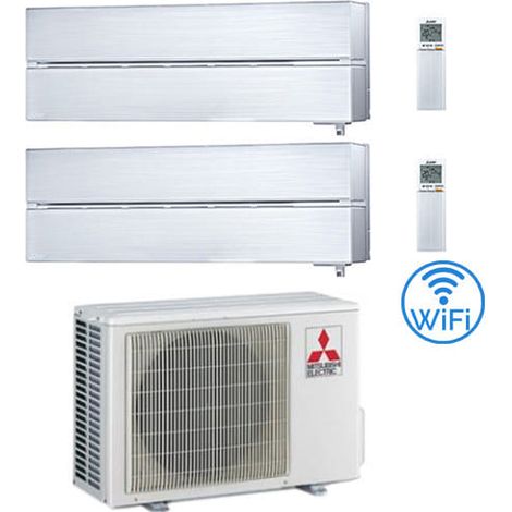 Climatizzatore Condizionatore Mitsubishi Kirigamine Style Wifi R32 Bianco Perla Dual Split Inverter 9000 + 9000 BTU con U.E. MXZ-2F33VF Classe A++/A+